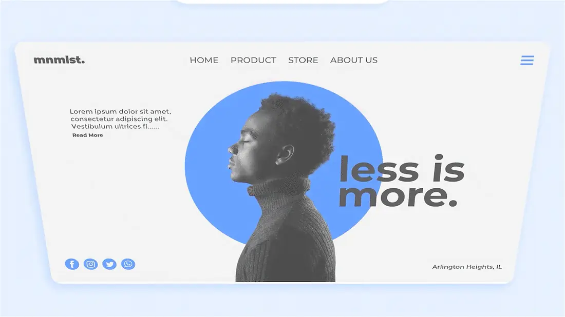 Animated website design and development example